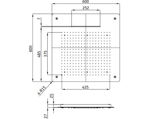 Верхний душ RGW Shower Panels SP-74 21140274-01 Хром