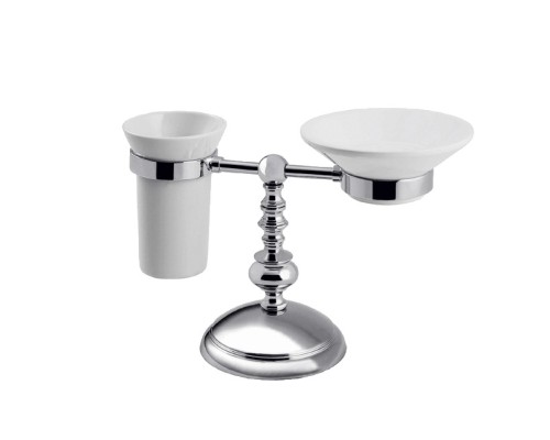 Держатель настольный с мыльницей и стаканом Caprigo Romano 7023-CRM хром