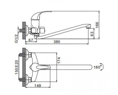 Смеситель для ванны Frap H29 F2229 универсальный Хром