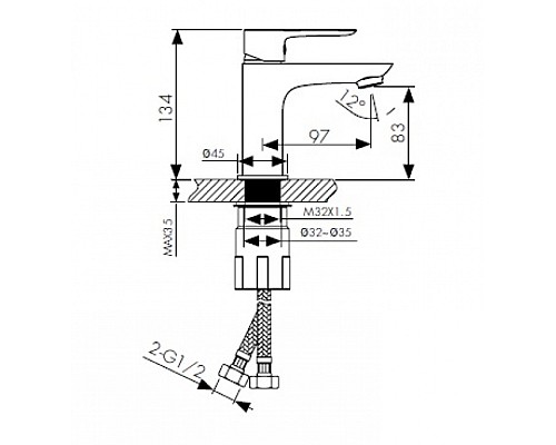 Смеситель для раковины KAISER Cezar 05011