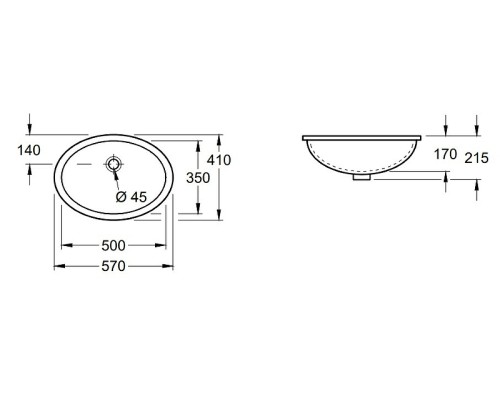 Раковина Villeroy&Boch Evana 57 614700R1 Альпийский белый