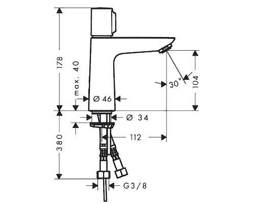 Смеситель для раковины Hansgrohe Talis Select E однорычажный хром 71751000