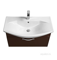 Тумба под раковину Ария 80 подвесная темно-коричневая Aquaton 1A141701AA430