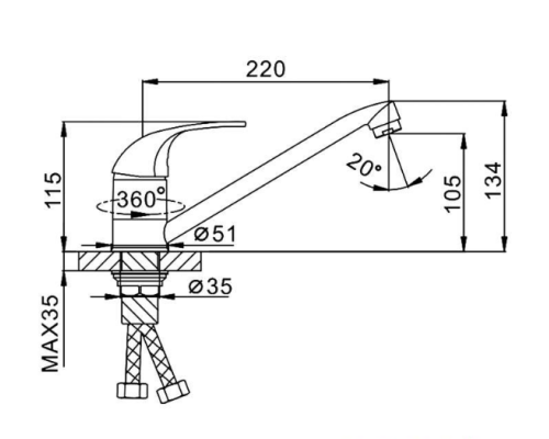 Смеситель для кухни Frap H02 F4902-B Хром
