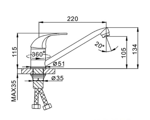 Смеситель для кухни Frap H02 F4902-B Хром