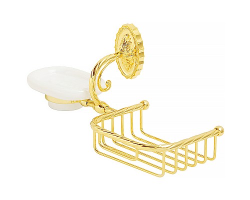 Мыльница с полкой корзиной Migliore Edera 16945 Золото