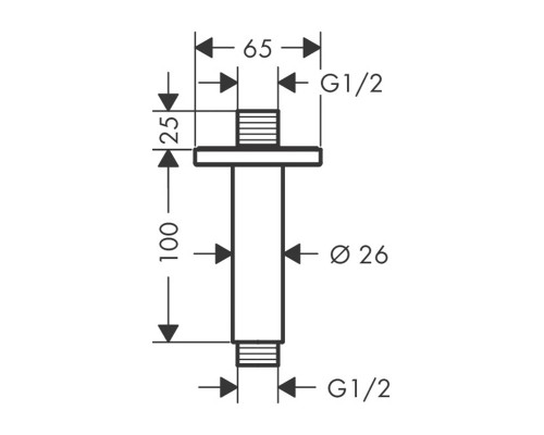 Держатель верхнего душа для душа Hansgrohe Vernis Shape черный матовый 26406670
