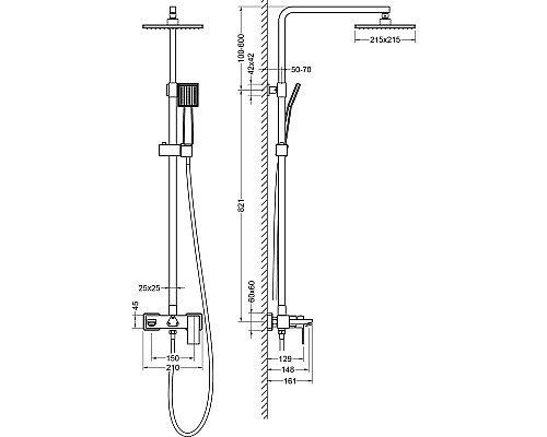 Душевая система Timo Selene SX-1030/17 Золото матовое