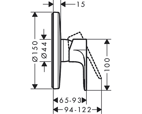 Смеситель для душа Hansgrohe Rebris S 72667670 Черный матовый