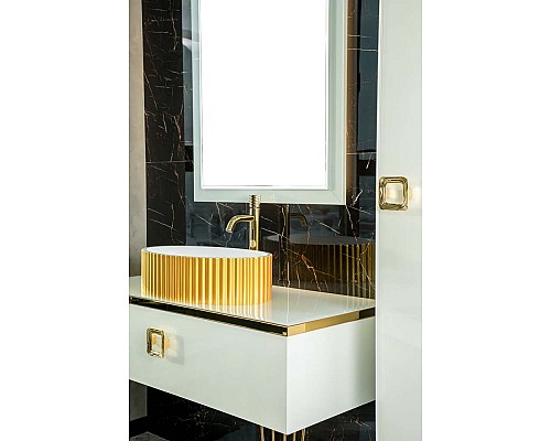 Зеркало Dolce Жемчужный белый 105x70см