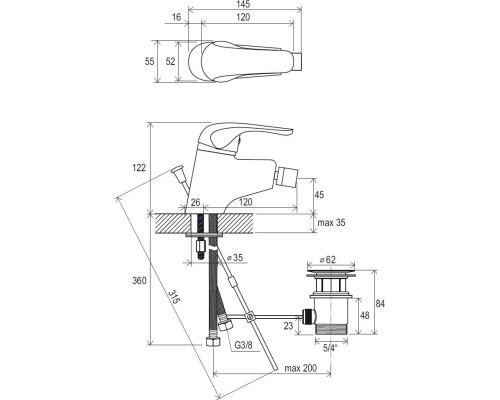 Смеситель для биде Ravak Rosa X070013