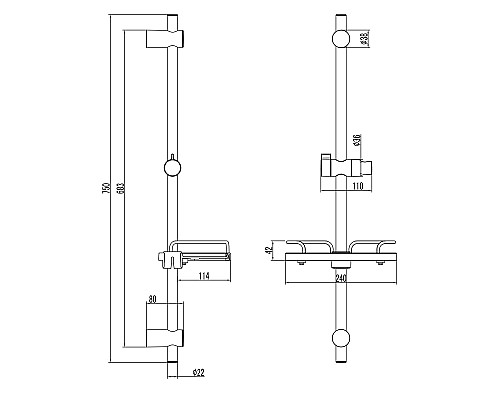 Душевая штанга Lemark LM3775BL Черный Душевая штанга Lemark LM3775BL Черный