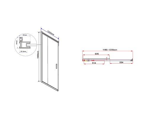 Душевой уголок Vincea Garda 120x80 VSS-1G8012CL профиль Хром стекло прозрачное