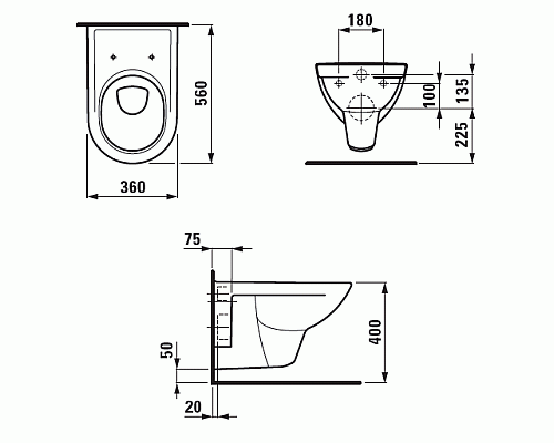 Чаша Laufen Pro 8.2095.0.000.000.1