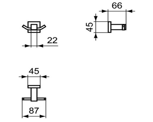 Двойной крючок Ideal Standard IOM Square E2193AA Хром