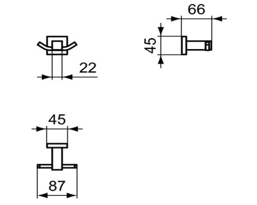 Двойной крючок Ideal Standard IOM Square E2193AA Хром
