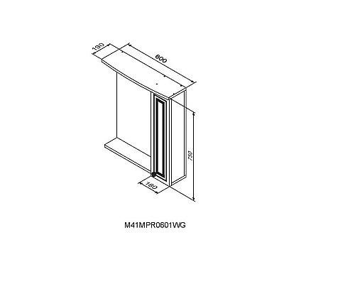 Зеркальный шкаф Damixa Palace One M41MPR0601WG