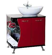 Тумба под раковину Bellezza Рио 70 R 4633611241218 Черная Красная