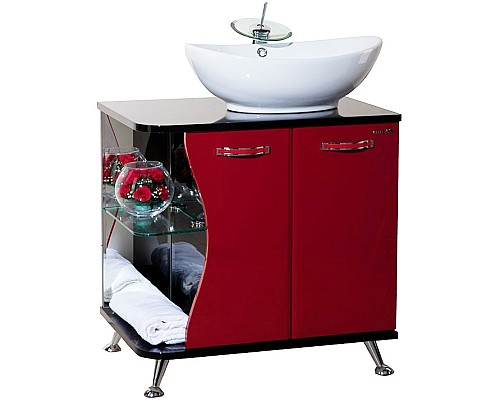 Тумба под раковину Bellezza Рио 70 R 4633611241218 Черная Красная