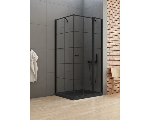Душевое ограждение NEW TRENDY NEW SOLEO BLACK R 90x90x195 (черный)