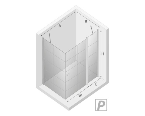 Душевое ограждение NEW TRENDY NEW SOLEO BLACK R 90x90x195 (черный)