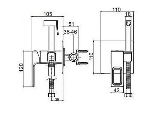 Гигиенический душ со смесителем Gappo G7217-8 Белый Хром