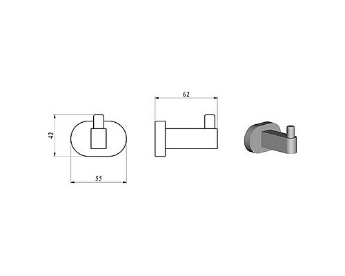 Крючок одинарный Ravak Chrome X07P320