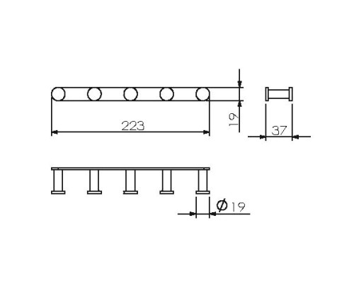 Планка 5 крючков LANGBERGER 28035A