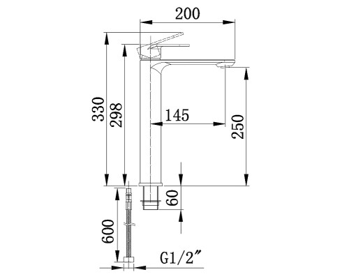 Смеситель для раковины Boch Mann Santa BM8597 Черный