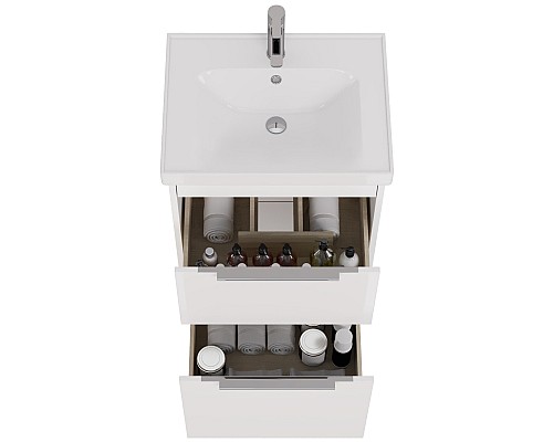 Тумба под раковину Dreja Prime 60 99.9300 подвесная Белый глянец