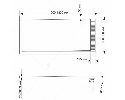 Душевой поддон из искусственного камня RGW Stone Tray STM-109W 100x90 Белый