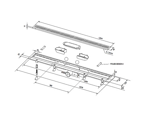 Душевой лоток PlastBrno Design 3 85 SZA3850 с решеткой Хром Душевой лоток PlastBrno Design 3 85 SZA3850 с решеткой Хром