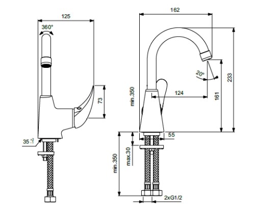 Смеситель для раковины Vidima Orion BA364AA Хром