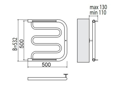 Полотенцесушитель водяной Terminus Фокстрот AISI 32 4620768881282