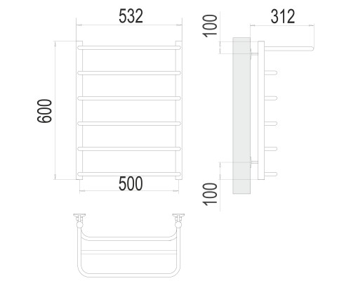 Полотенцесушитель Terminus Эконом Полка П6 500х600