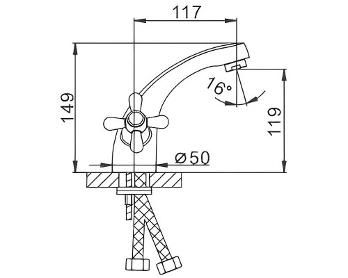 Смеситель для раковины Frap H25 Хром