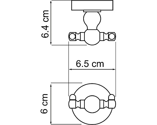 Двойной крючок WasserKRAFT Aland K-8523D Хром