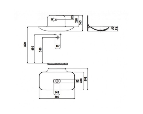 Раковина-чаша Creavit Foglia 80 FG080-00CB00E-0000 Белая