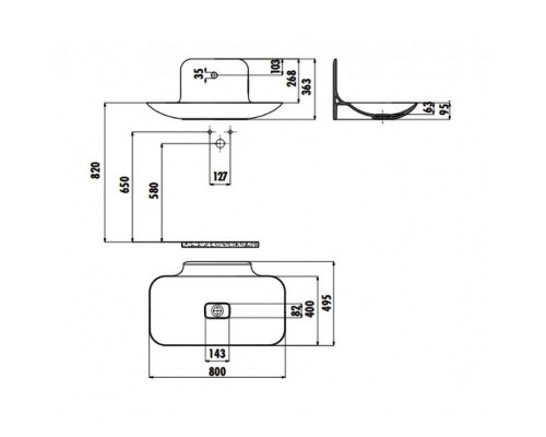 Раковина-чаша Creavit Foglia 80 FG080-00CB00E-0000 Белая