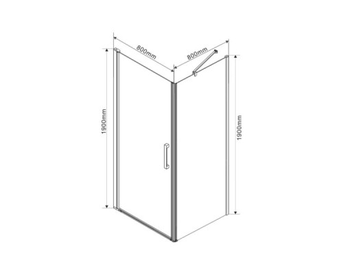 Душевой уголок Vincea Orta 80x80 Хром, арт