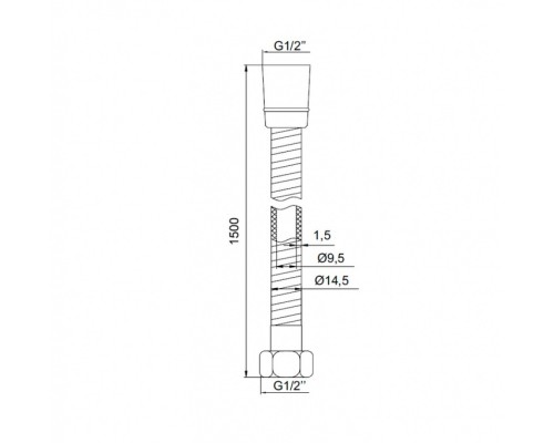 Шланг для душа PVC армированный 1,5 м IDDIS A50611 1.5