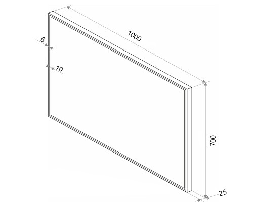 Зеркало Sintesi Armadio 100 SIN-SPEC-ARMADIO-CROMO-100 с подсветкой Хром матовый с сенсорным выключателем