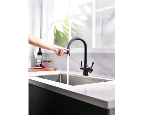 Смеситель для кухни Lemark Comfort LM3075BL Черный