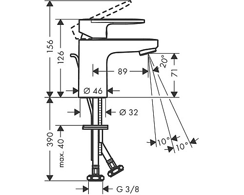 Смеситель для раковины Hansgrohe Vernis Blend 71550670 Черный матовый