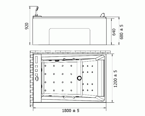 Акриловая ванна Orans 120x180 L 65105l0 с гидромассажем Акриловая ванна Orans 120x180 L 65105l0 с гидромассажем