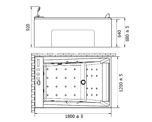 Акриловая ванна Orans 120x180 L 65105l0 с гидромассажем Акриловая ванна Orans 120x180 L 65105l0 с гидромассажем