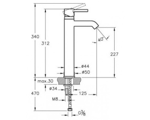 Смеситель для раковины Vitra Minimax S A41990EXP Хром