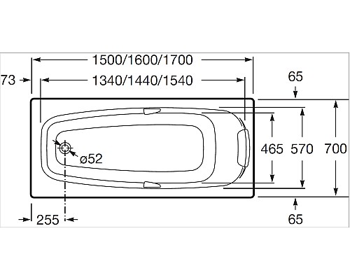 Акриловая ванна Roca Sureste N 170х70 ZRU9302769