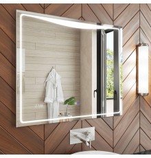 Зеркало Vigo Eva Luxe 100 с подсветкой и часами Хром
