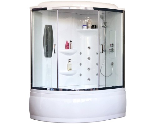 Душевой бокс Royal Bath ALP 150x100 с гидромассажем задние стенки Белые